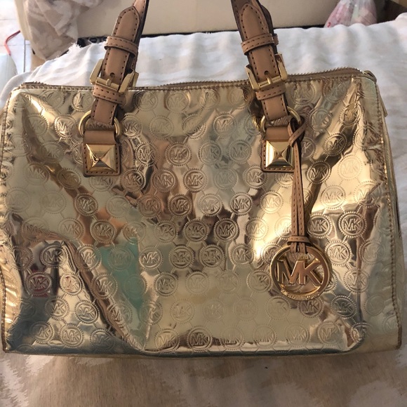 michael kors gold handbag